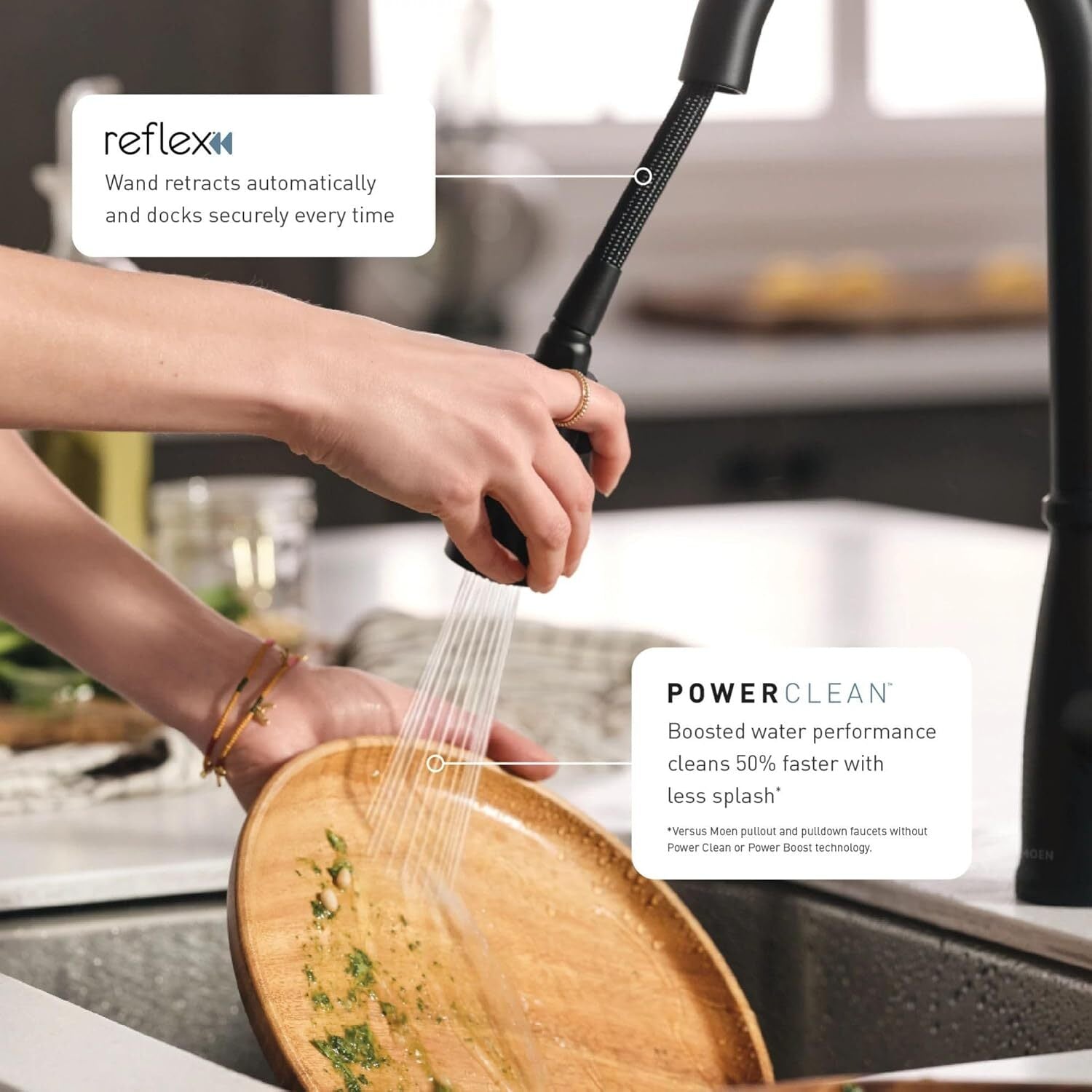 Moen 7594EWBL Arbor One-Handle High Arc Pulldown Kitchen Faucet Matte Black