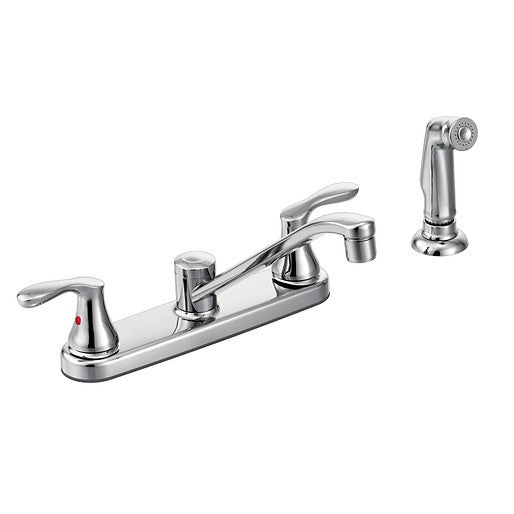 Moen 40618 Cornerstone Chrome 2-Handle Low Arc Kitchen Faucet