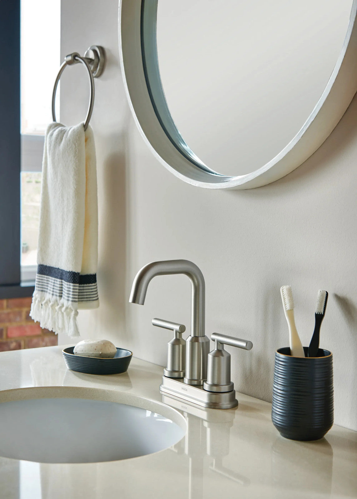 Moen WS84228SRN Gibson 2-Handle Bathroom Faucet - Spot Resist Brushed Nickel
