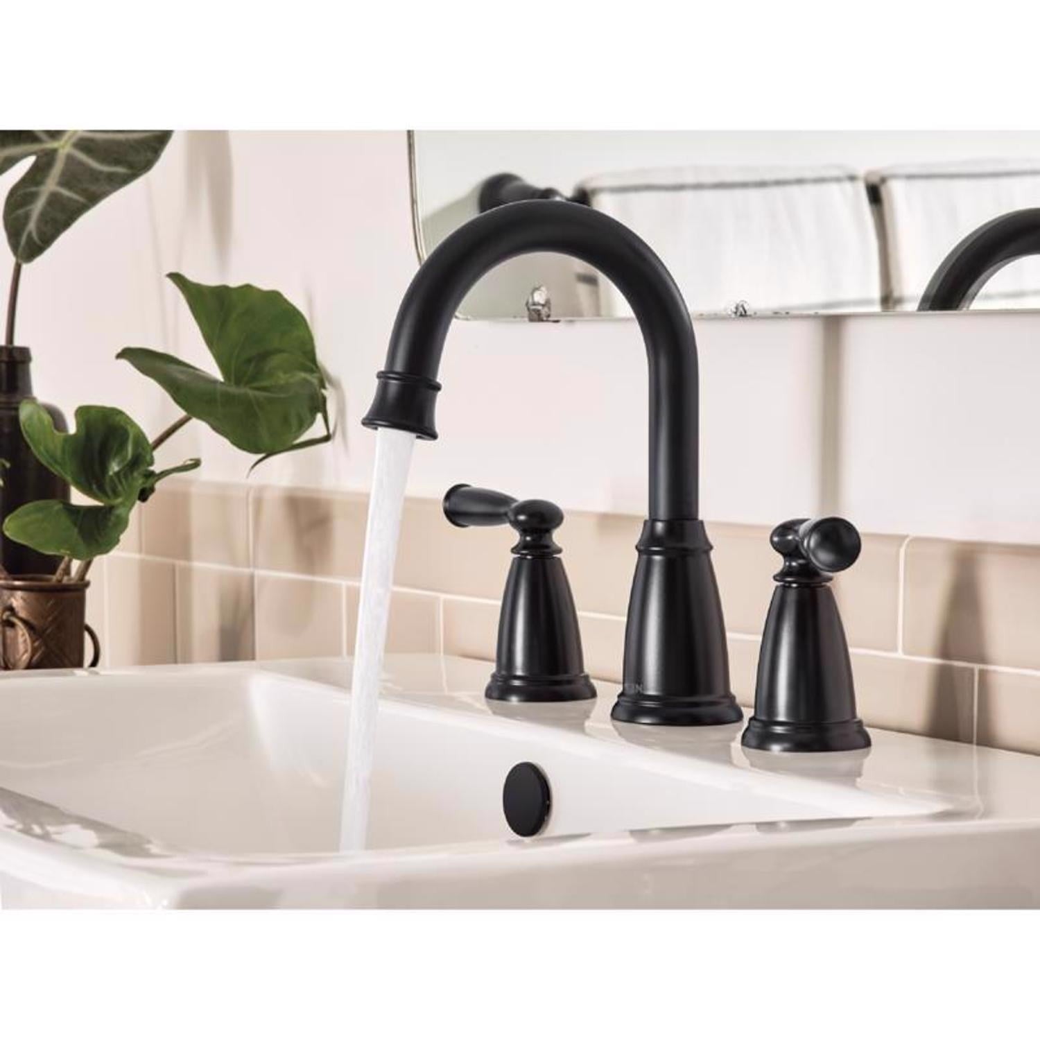MOEN 84947BL Banbury 8 in. Double-Handle High-Arc Bathroom Faucet  Matte Black