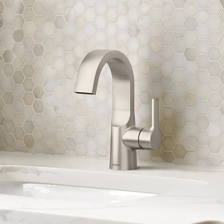 MOEN 84156SRN AVRI Single Handle Faucet - Spot Resist Brushed Nickel