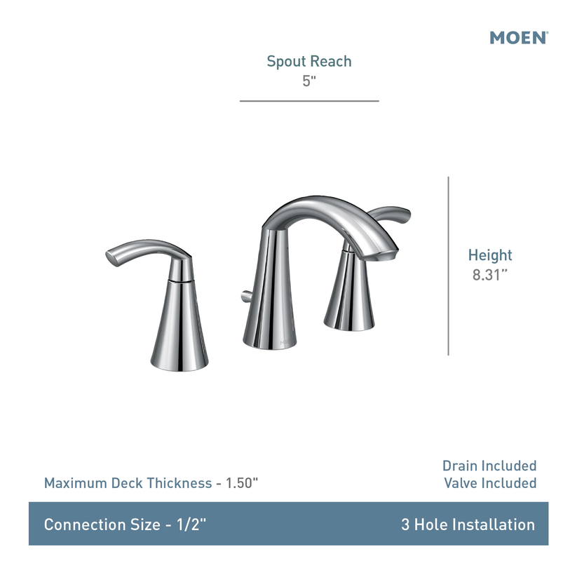 Moen TV6173BZG Glyde 2-Handle Widespread Bathroom Sink Faucet - Bronzed Gold