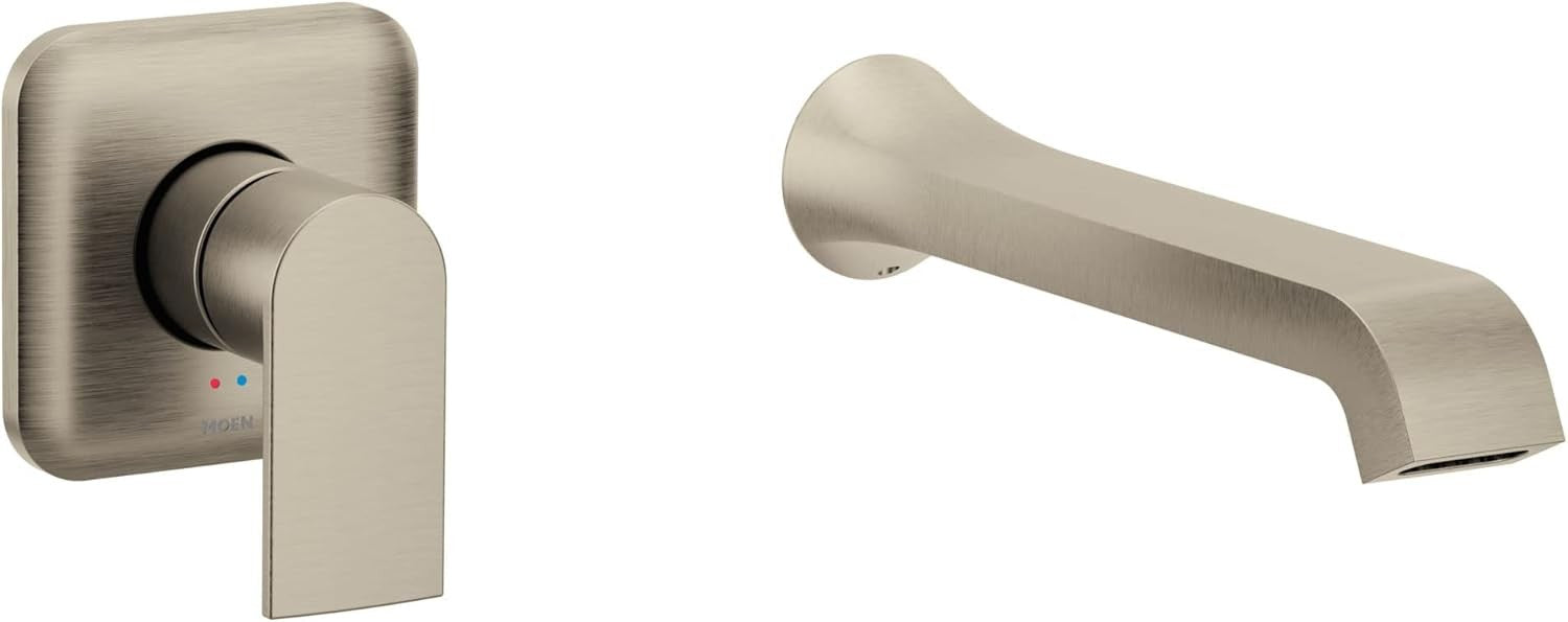 Moen WT901BN Genta LX 1-Handle Non Diverter Wallmount Tub Filler Brushed Nickel