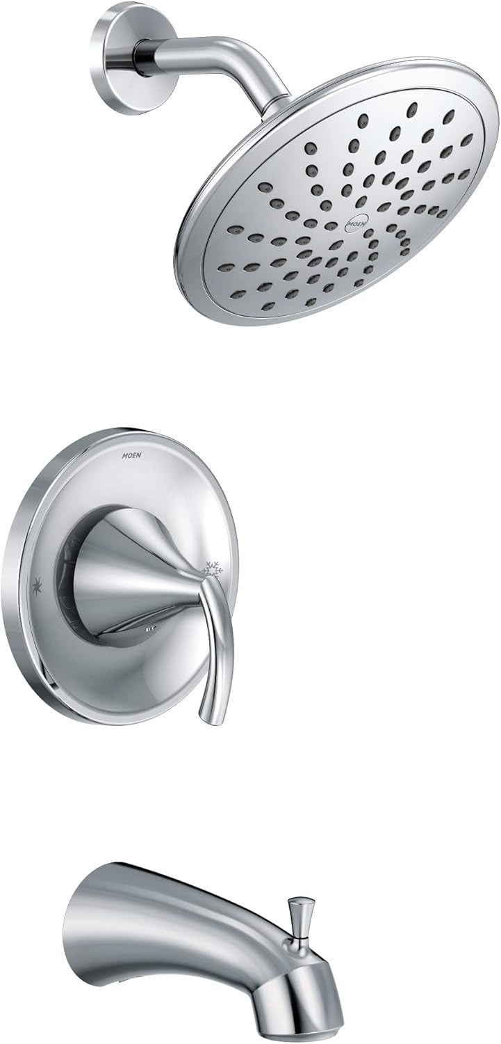MOEN T2843EP Glyde 1-Handle Posi-Temp Tub & Rain Shower Faucet Trim Kit - Chrome