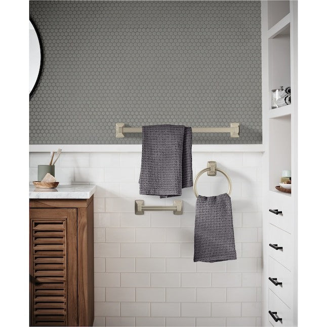Moen YB0124BN Adler 24-in Finish Wall mount Single Towel Bar - Brushed Nickel