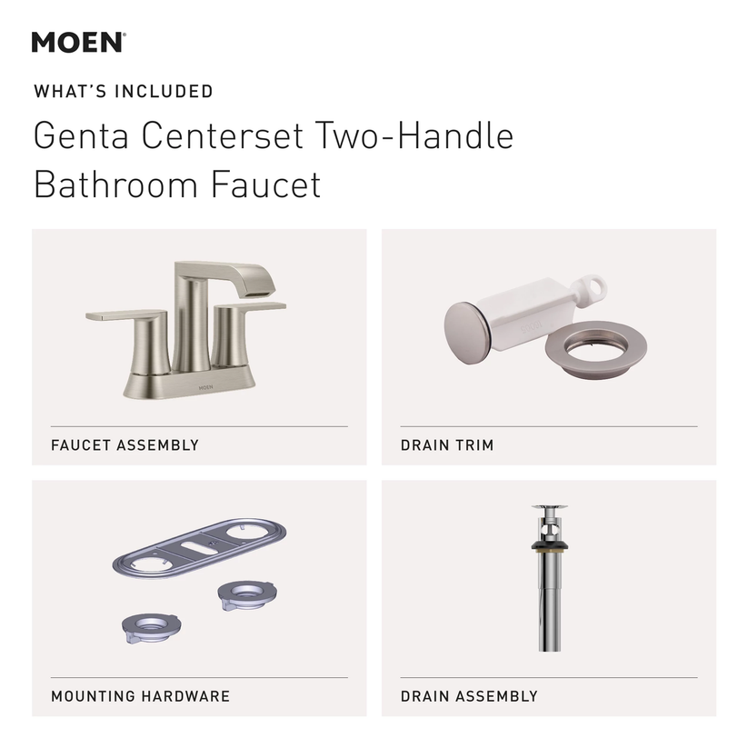 MOEN 84764BL Genta 4 in. Centerset Two-Handle Bathroom Faucet - Matte Black