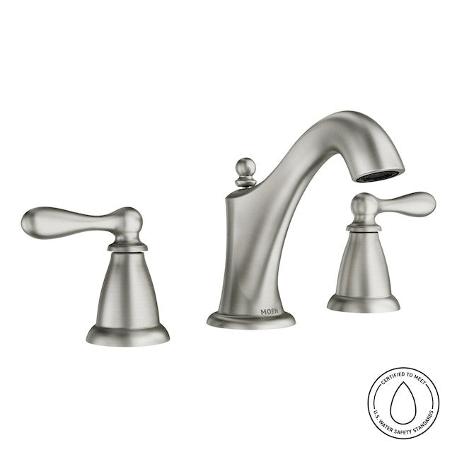 Moen WS84440SRN Caldwell Spot Resist Brushed Nickel Two-Handle Bathroom Faucet