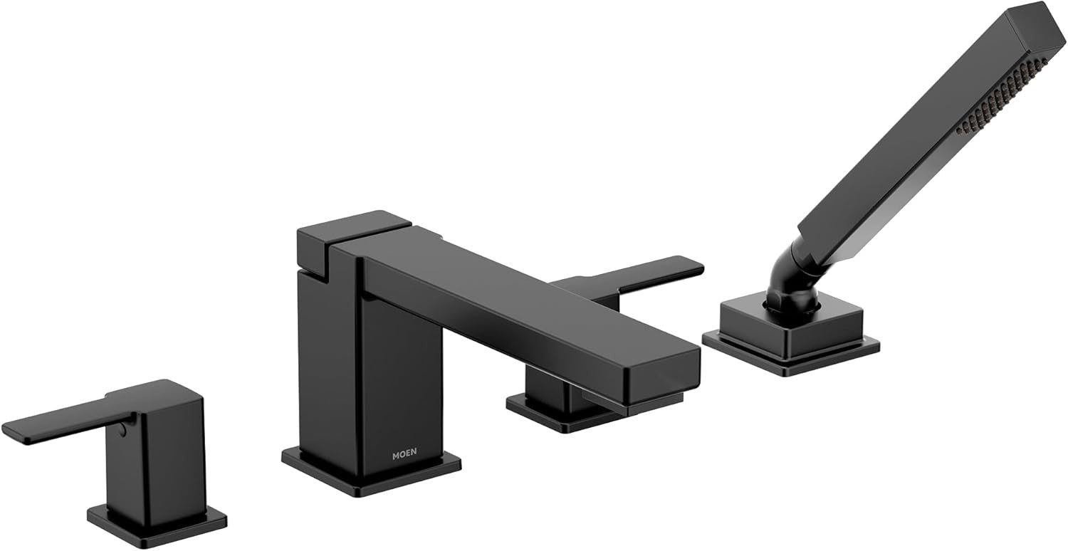 Moen TS914BL 90 Degree Two-Handle Roman Tub Faucet Trim Kit - Matte Black
