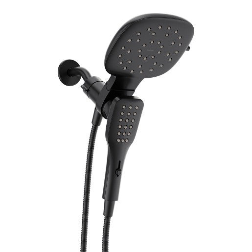 Moen 220C4EPBL Verso 7" Dual Shower Head Handheld Combo 8-Spray - Matte Black