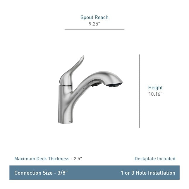 Moen 87931SRS Koa One-Handle Pull-Out Kitchen Faucet - Spot Resist Stainless