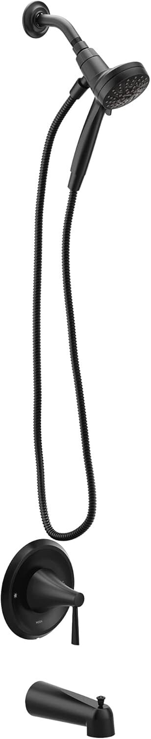 MOEN Ronan Single Handle 6-Spray Tub&Faucet 1.75GPM Magnetix Rain Shower 82021BL