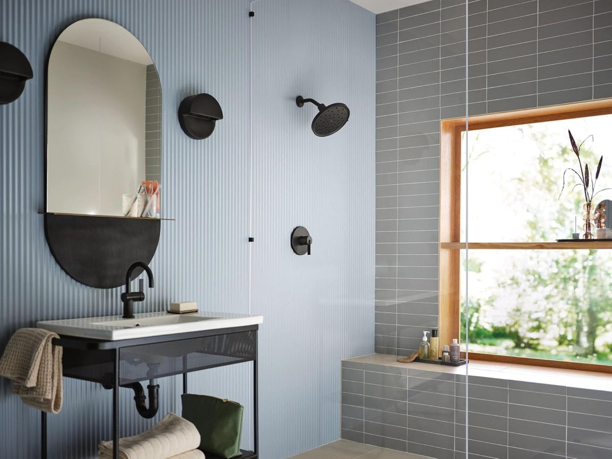 Moen 220R3BL Verso Adjustable 9" Diameter Spray Head Rainshower - Matte Black