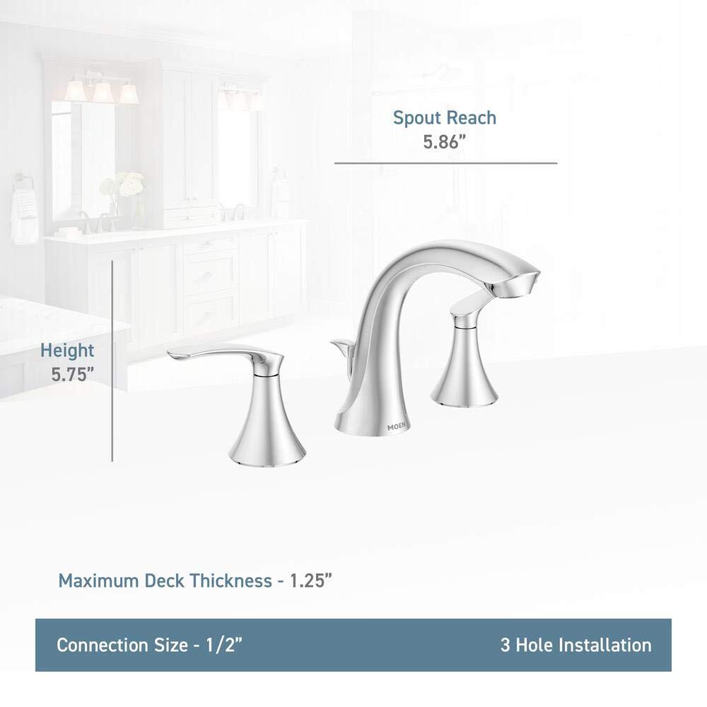 Moen WS84551SRN Darcy Brushed Nickel 2-Handle High-Arc Bathroom Faucet