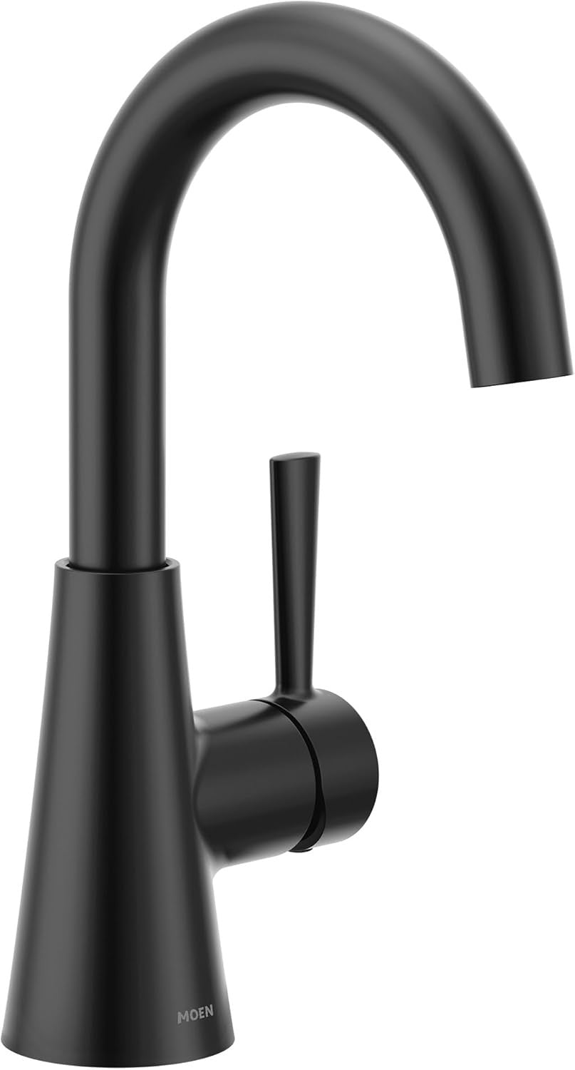 Moen Ronan Single Hole Single-Handle Bathroom Faucet in Matte Black 84021BL