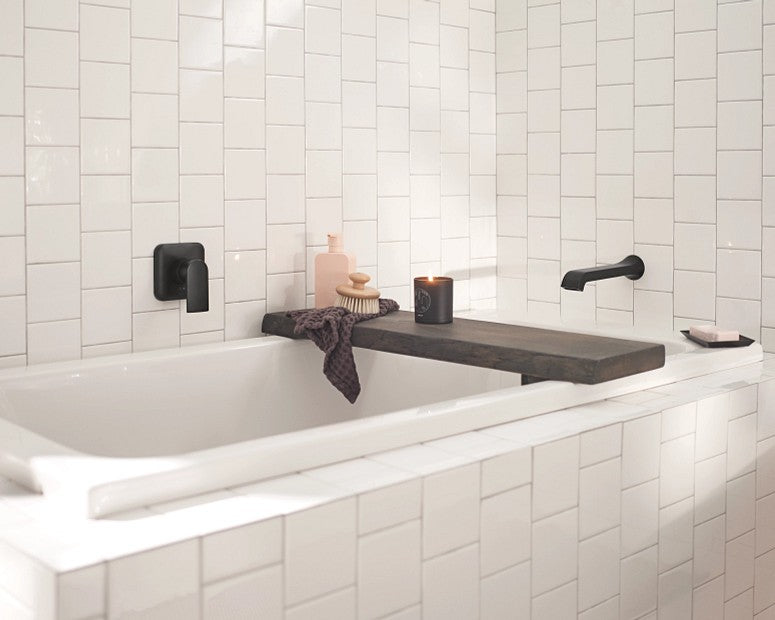 Moen WT901BL Genta LX Wall Mounted Tub Filler 1 Handle Trim Set - Matte Black