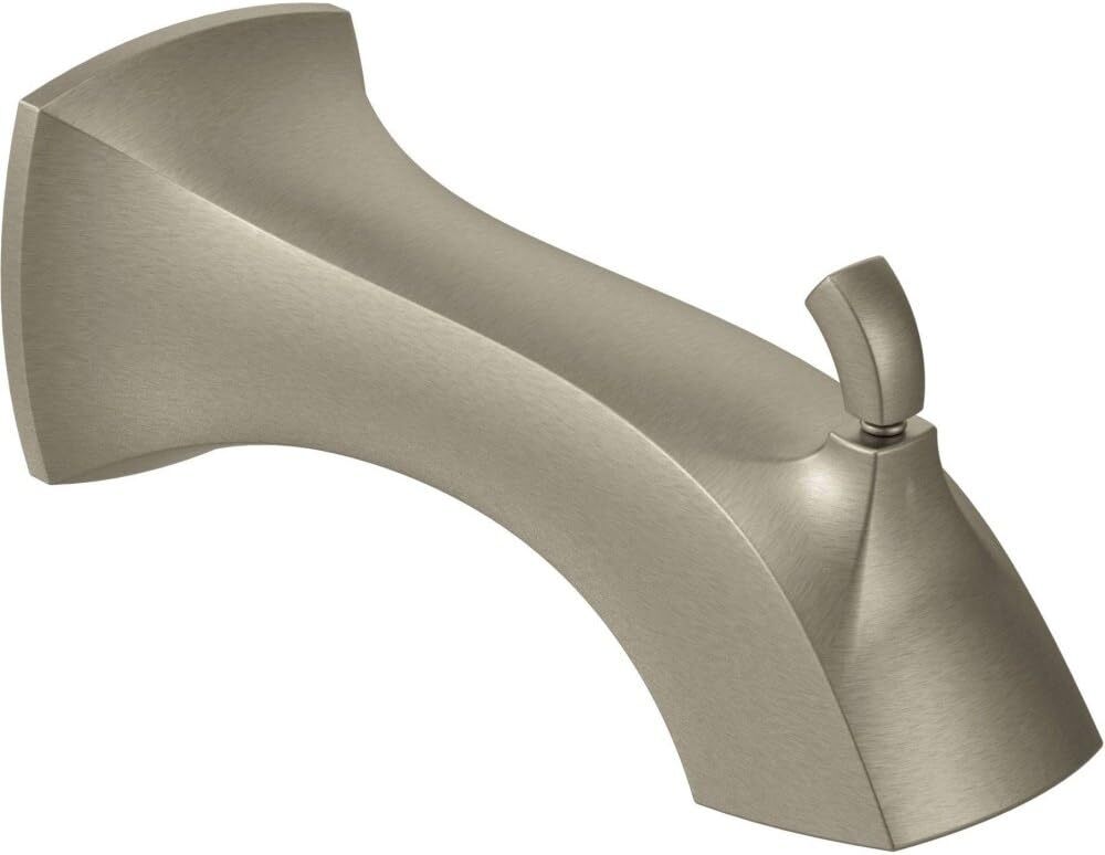 MOEN 161955BN Voss 8" Wall Mount Diverter Tub Spout with Slip Fit Brushed Nickel