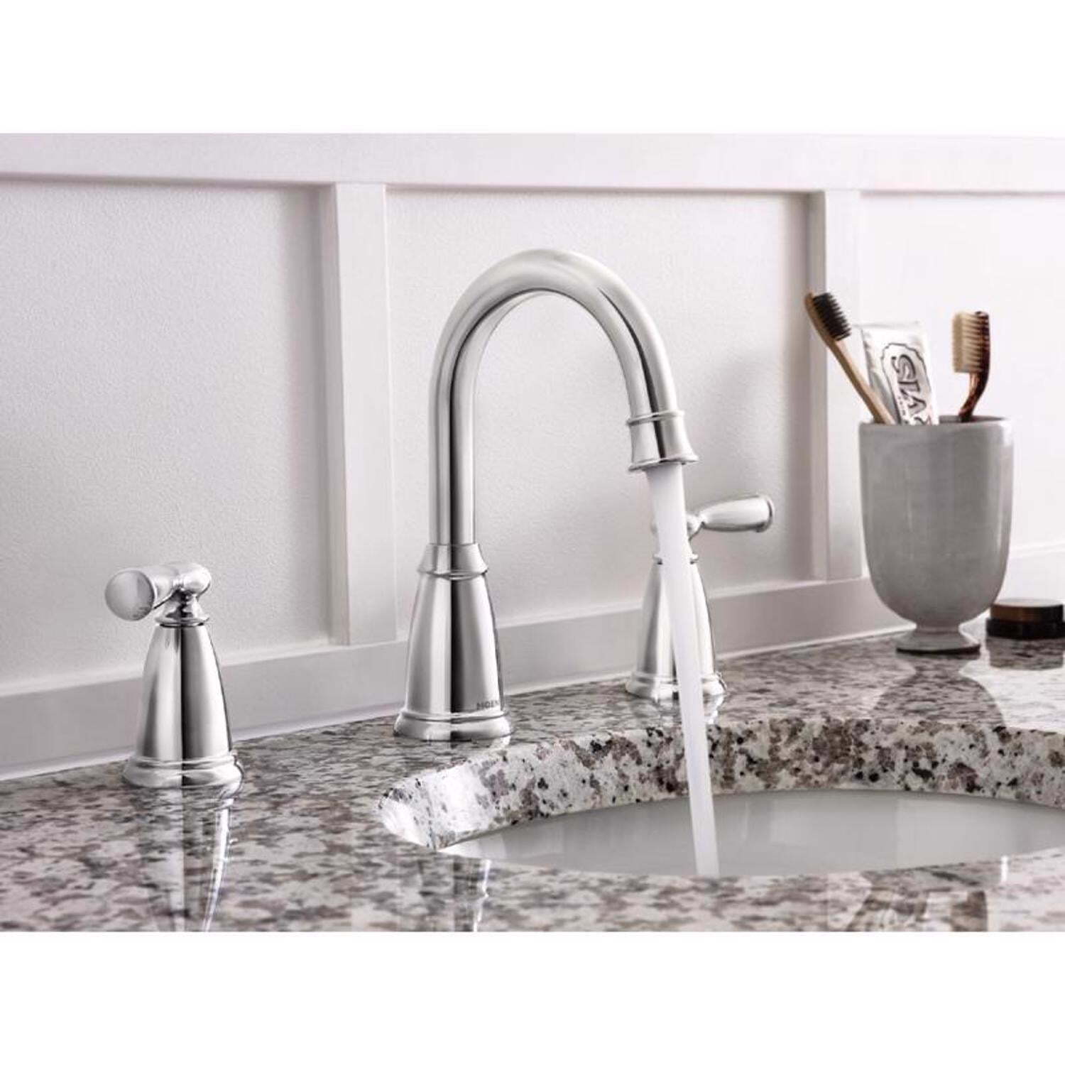 MOEN 84947 Banbury Widespread Double Handle High-Arc Bathroom Faucet in Chrome