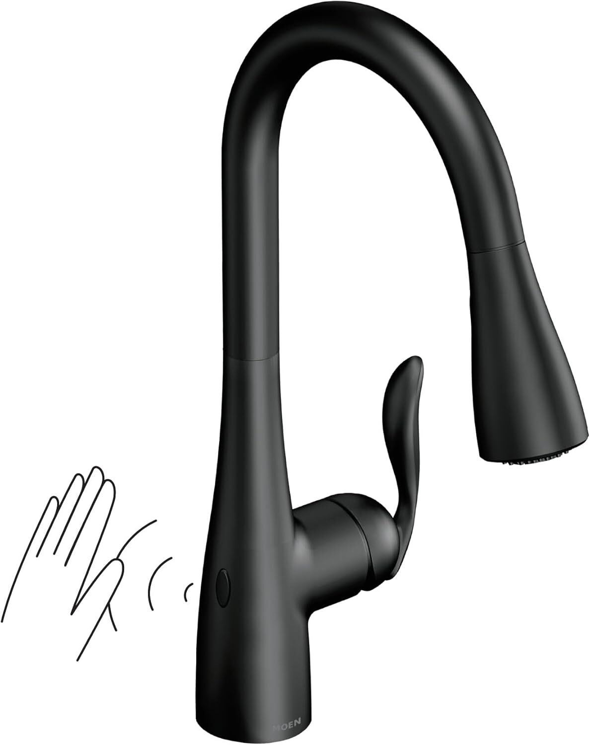 Moen 7594EWBL Arbor One-Handle High Arc Pulldown Kitchen Faucet Matte Black