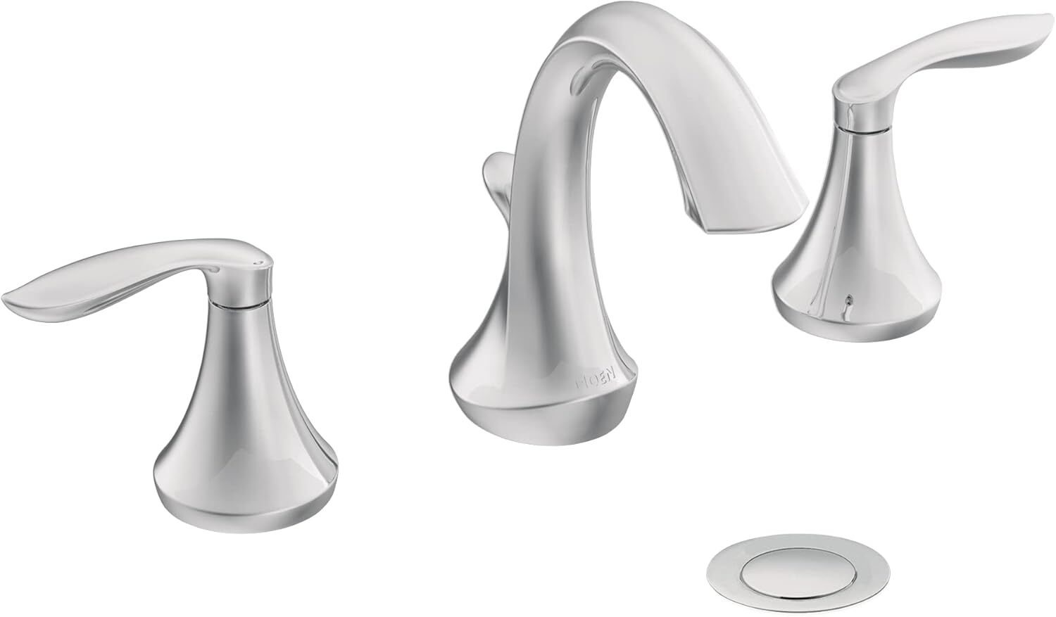 Moen T6420 Eva Two-Handle High-Arc 8-Inch Widespread Bathroom Faucet Chrome