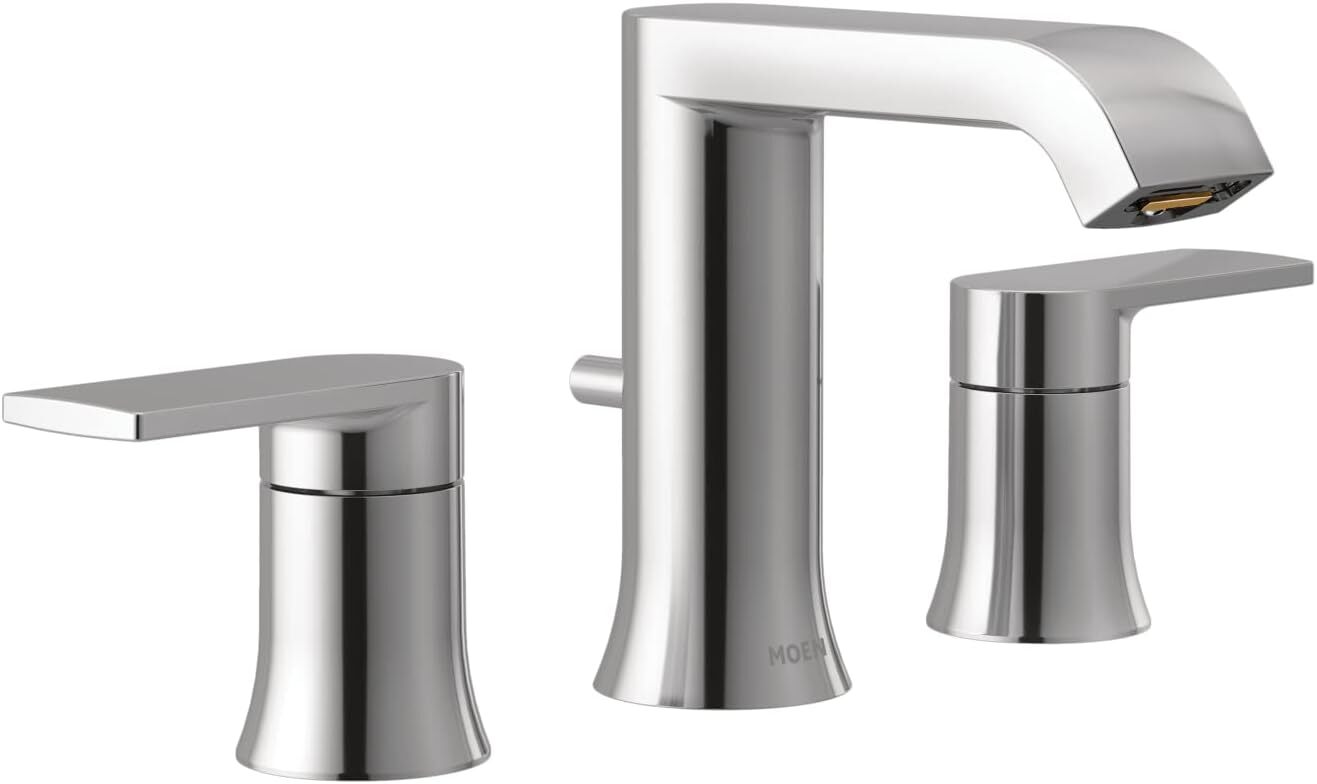 💲Moen Genta LX Chrome Two-Handle Three-Hole Widespread Modern Bathroom NO VALVE
