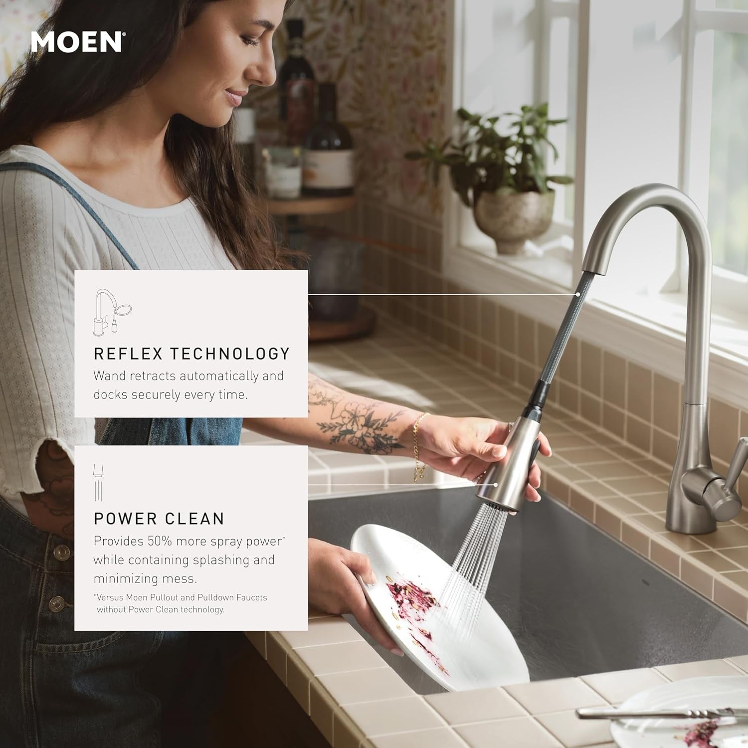 Moen 87627EWBL Haelyn Touchless Pull-Down Sprayer Kitchen Faucet - Matte Black