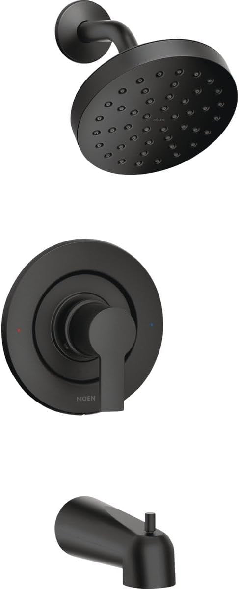 Moen Rinza 82628BL Bathroom Shower & Tub Faucet Kit Set - Matte Black