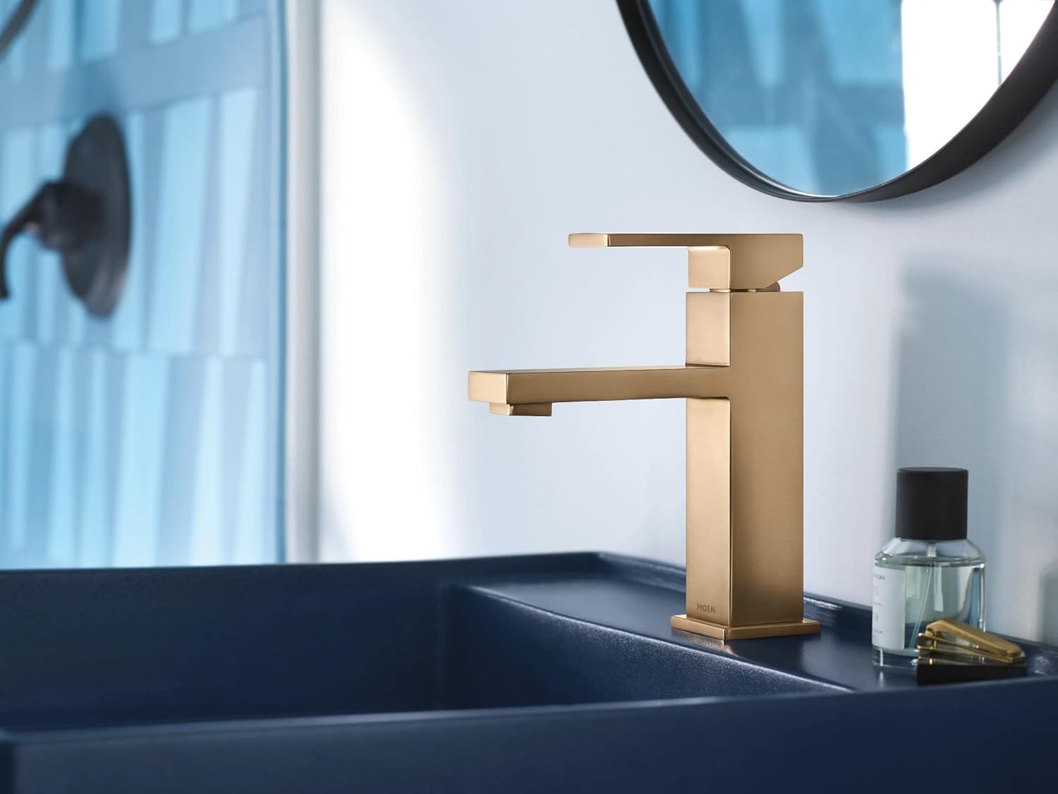 MOEN Revyl Modern Single Handle Bathroom Faucet With Drain Bronzed Gold 84771BZG