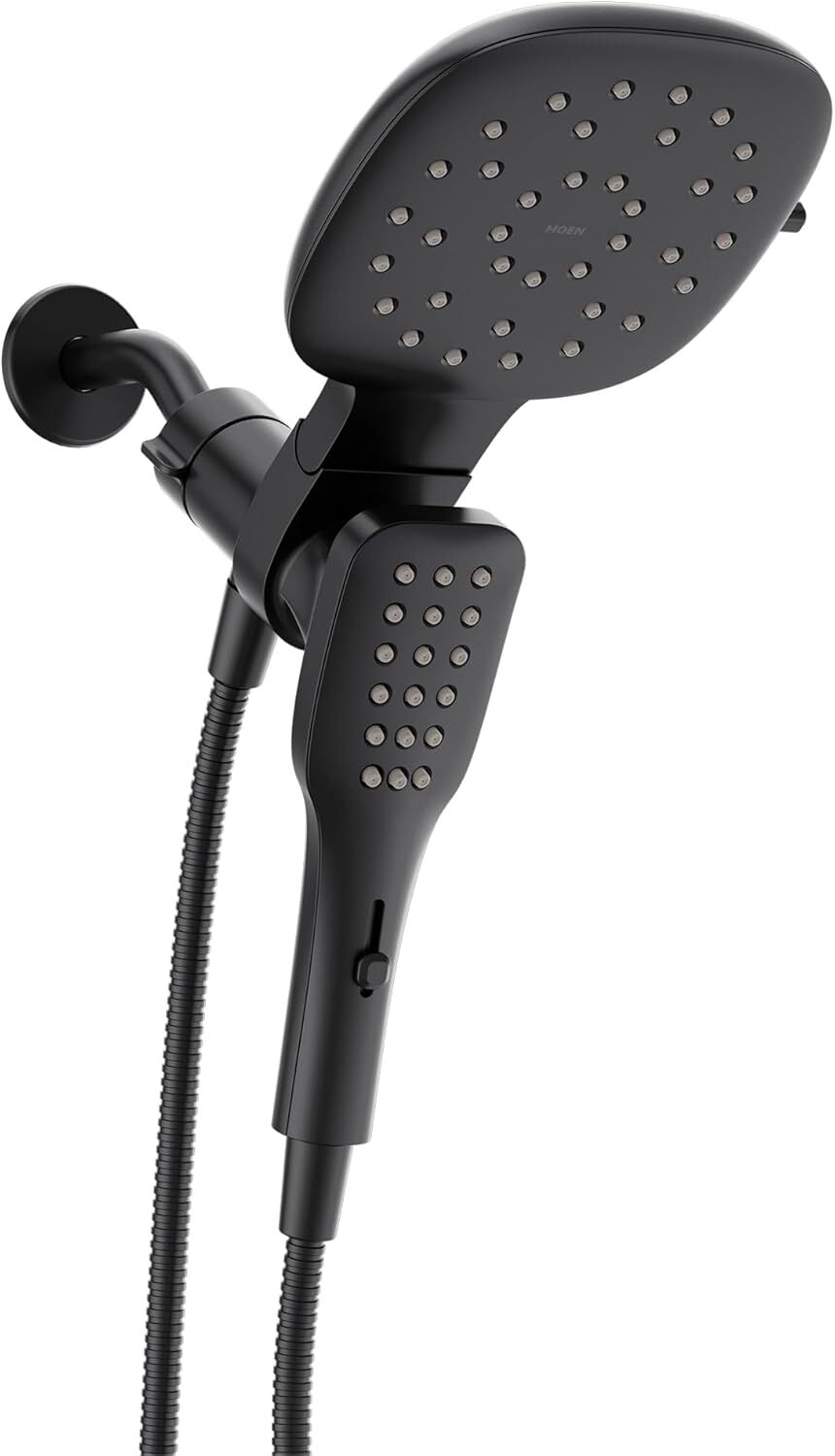 MOEN Verso 8-Spray Dual Wall Mount Fixed  Hand Shower Head Matte Black 220C5EPBL