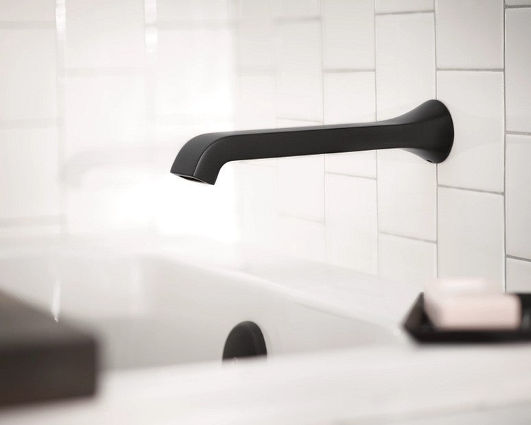 Moen WT901BL Genta LX Wall Mounted Tub Filler 1 Handle Trim Set - Matte Black