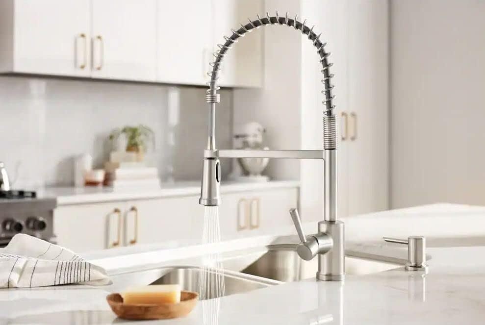 MOEN 87194SRS Indi Single-Handle Spring Pulldown Sprayer Soap Disp. Stainless