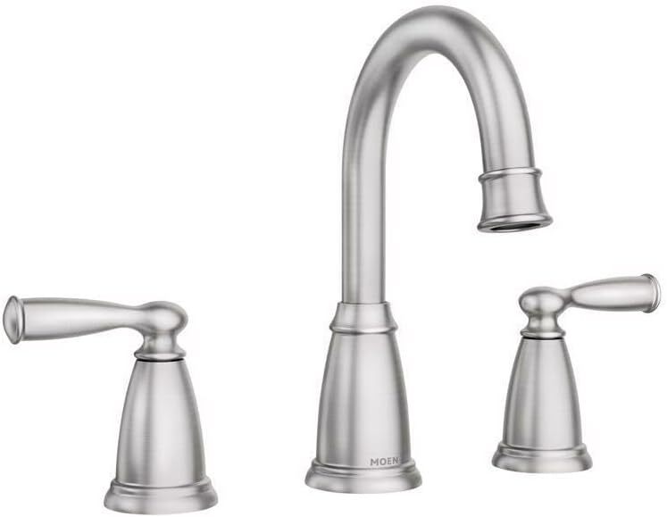 Moen 84947SRN Banbury Widespread High Arc Bathroom Faucet Brushed Nickel