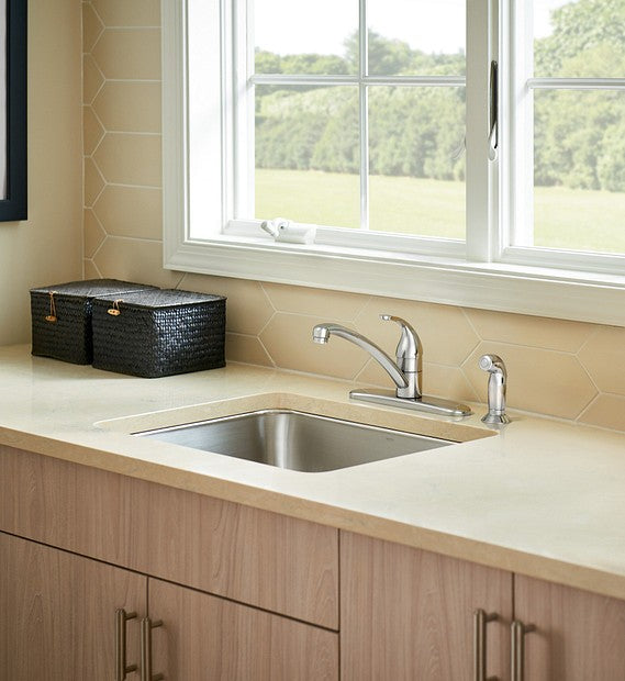 MOEN 87604 Adler Single-Handle Standard Kitchen Faucet & Side Sprayer - Chrome