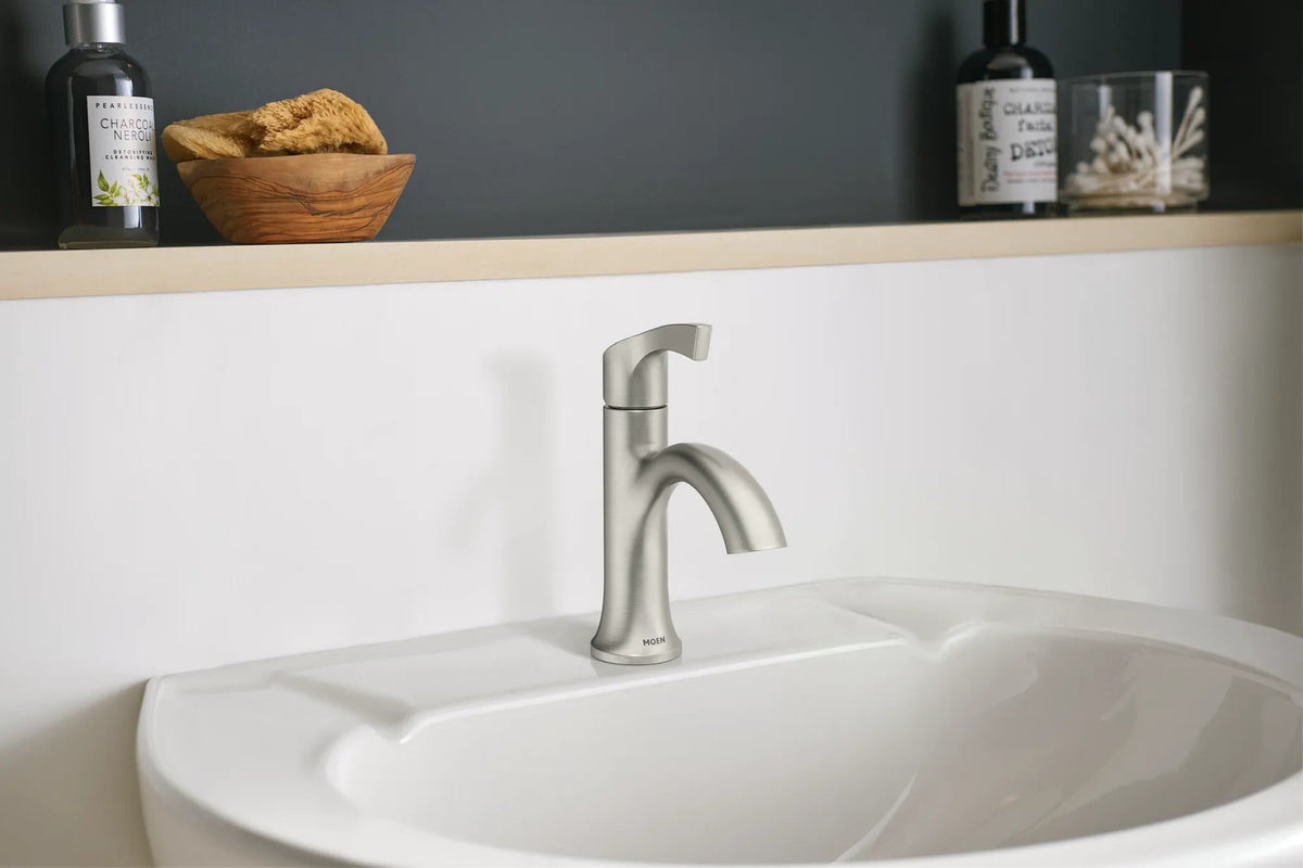 MOEN Korek 84466SRN 1-Handle Centerset Bathroom Sink Faucet - Brushed Nickel