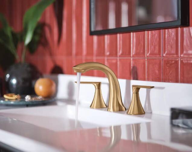 MOEN 84517BZG Findlay 8 in. Widespread 2-Handle Bathroom Faucet in Bronzed Gold