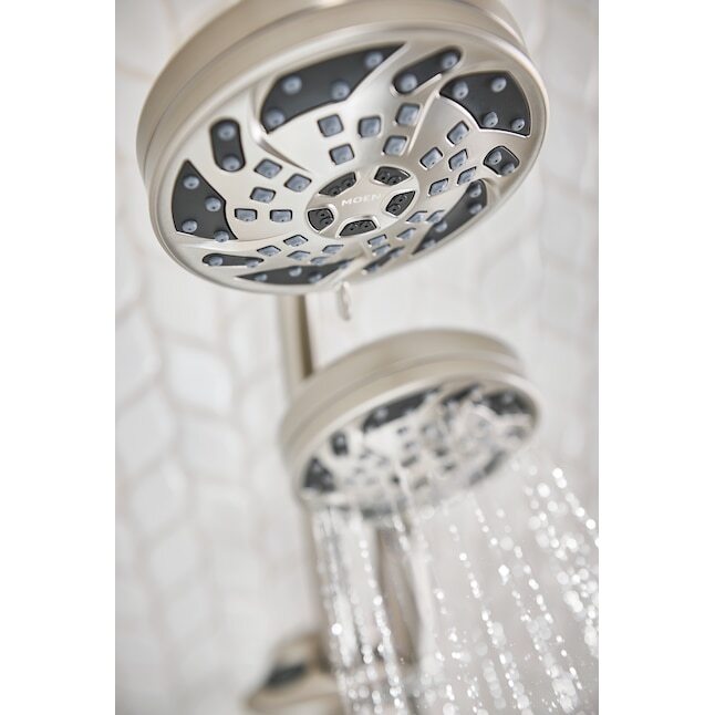 Moen 26035SRN Renewal 5-Function Round Dual Shower W/ Hand Held Brushed Nickel