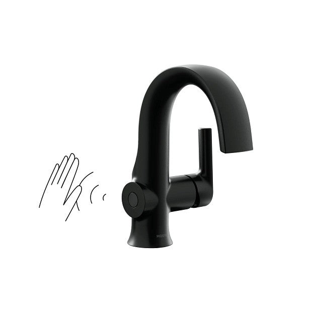 Moen S6910EWBL Doux MotionSense Touchless 1-Handle Bathroom Faucet Matte Black