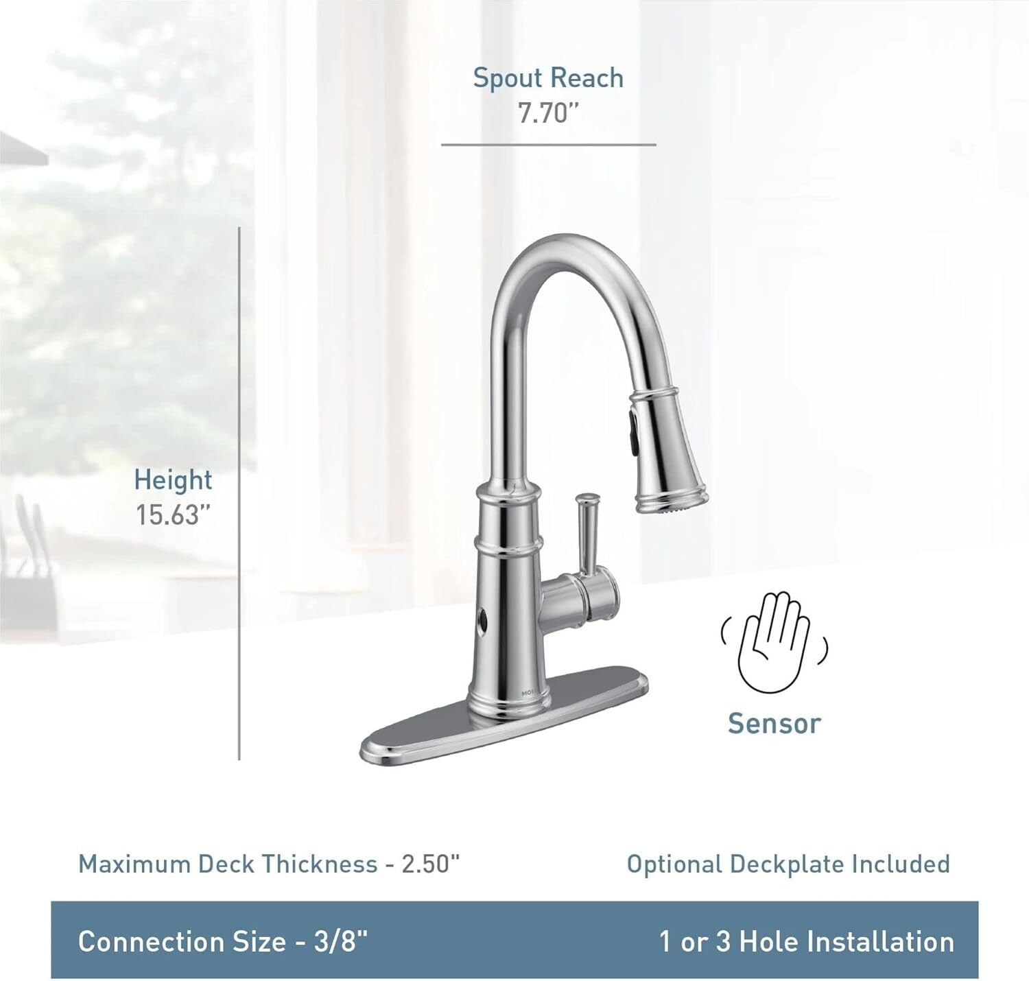 Moen 7260EWBL Belfield Motionsense Pulldown Kitchen Faucet - Matte Black