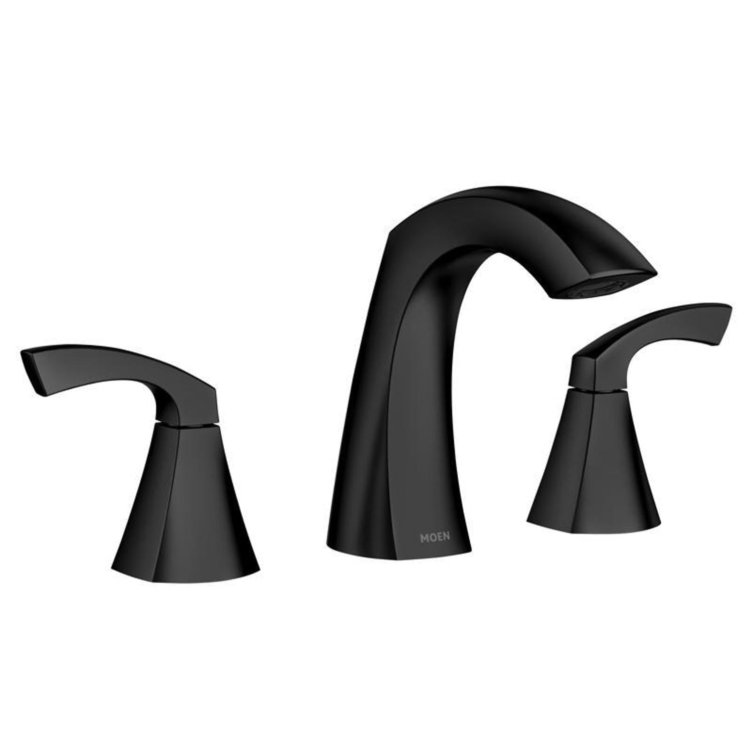 Moen 84504BL Matte Black Lindor 2-Handle High Arc Widespread Bathroom Faucet