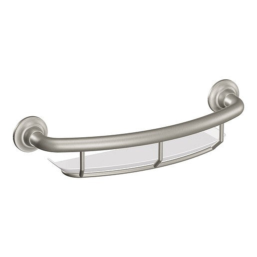 Moen LR2356DBN Designer Grab Bar With Shelf 16" - Brushed Nickel