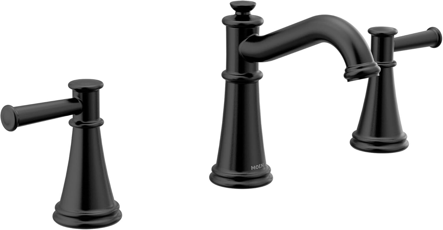 Moen T6405BL BELFIELD 2-Handle High Arc Bathroom Faucet Trim - Matte Black