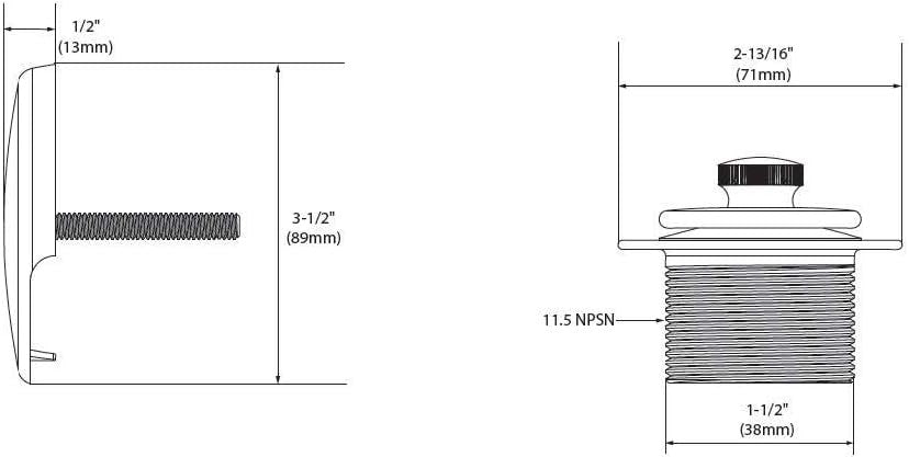 MOEN T90331WR Tub & Shower Drain Push-n-Lock Trim Kit - Wrought Iron
