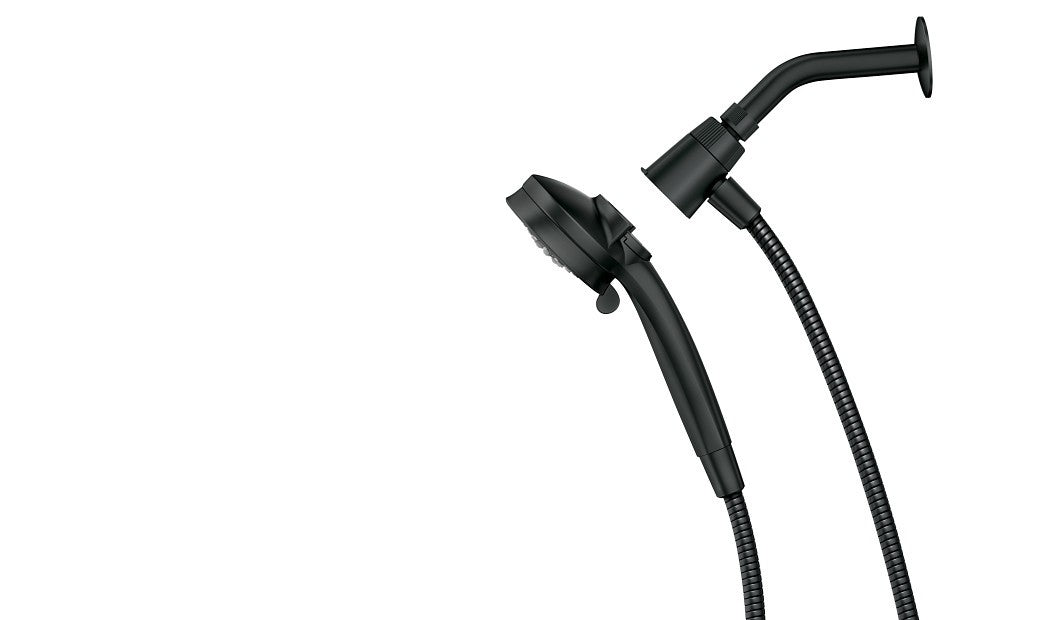 Moen 26000BL Attract Magnetix 6-Spray Shower Head Wall Mounted Set- Matte Black