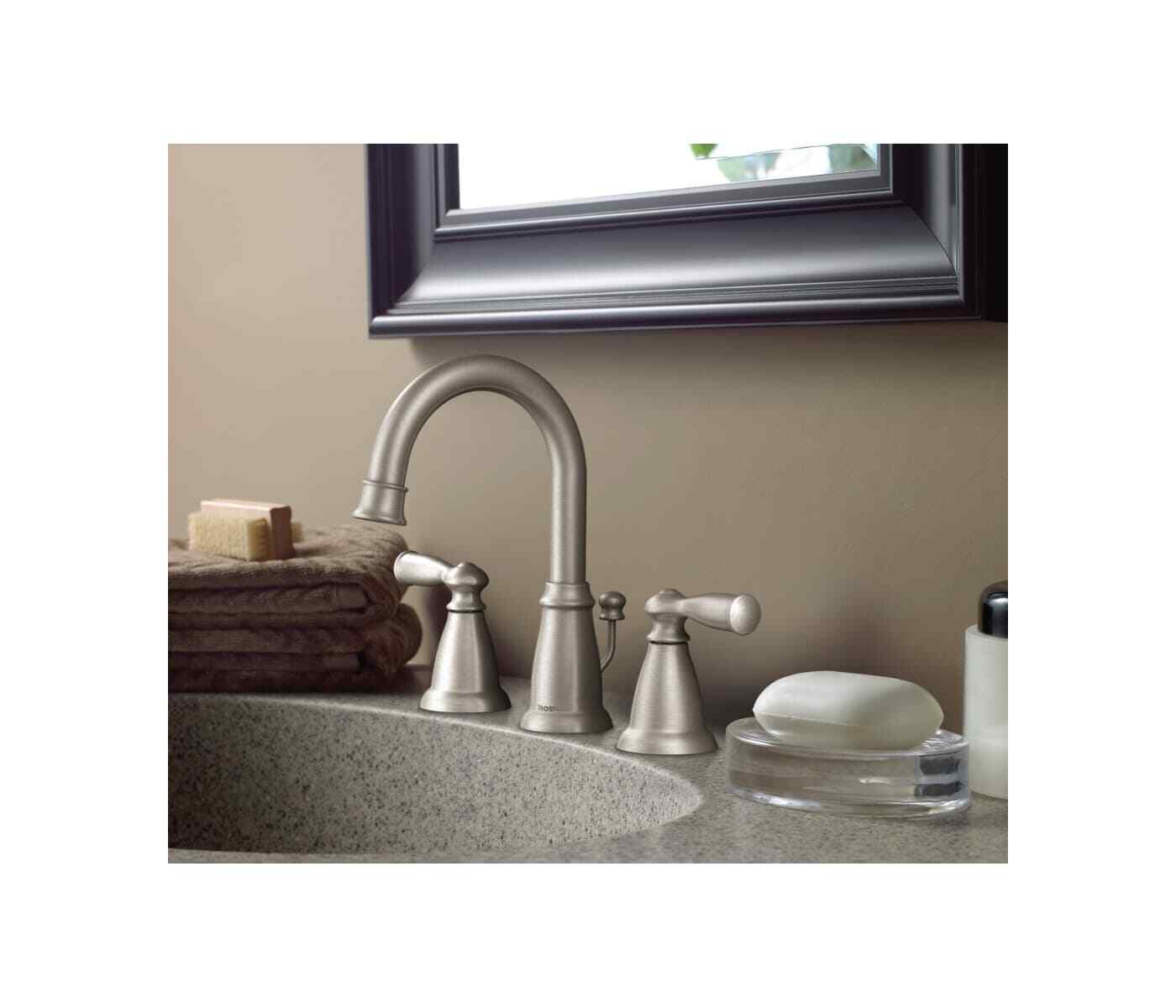 Moen Banbury 8 in. WS84924 Double Handle High Arc Bathroom Faucet Chrome