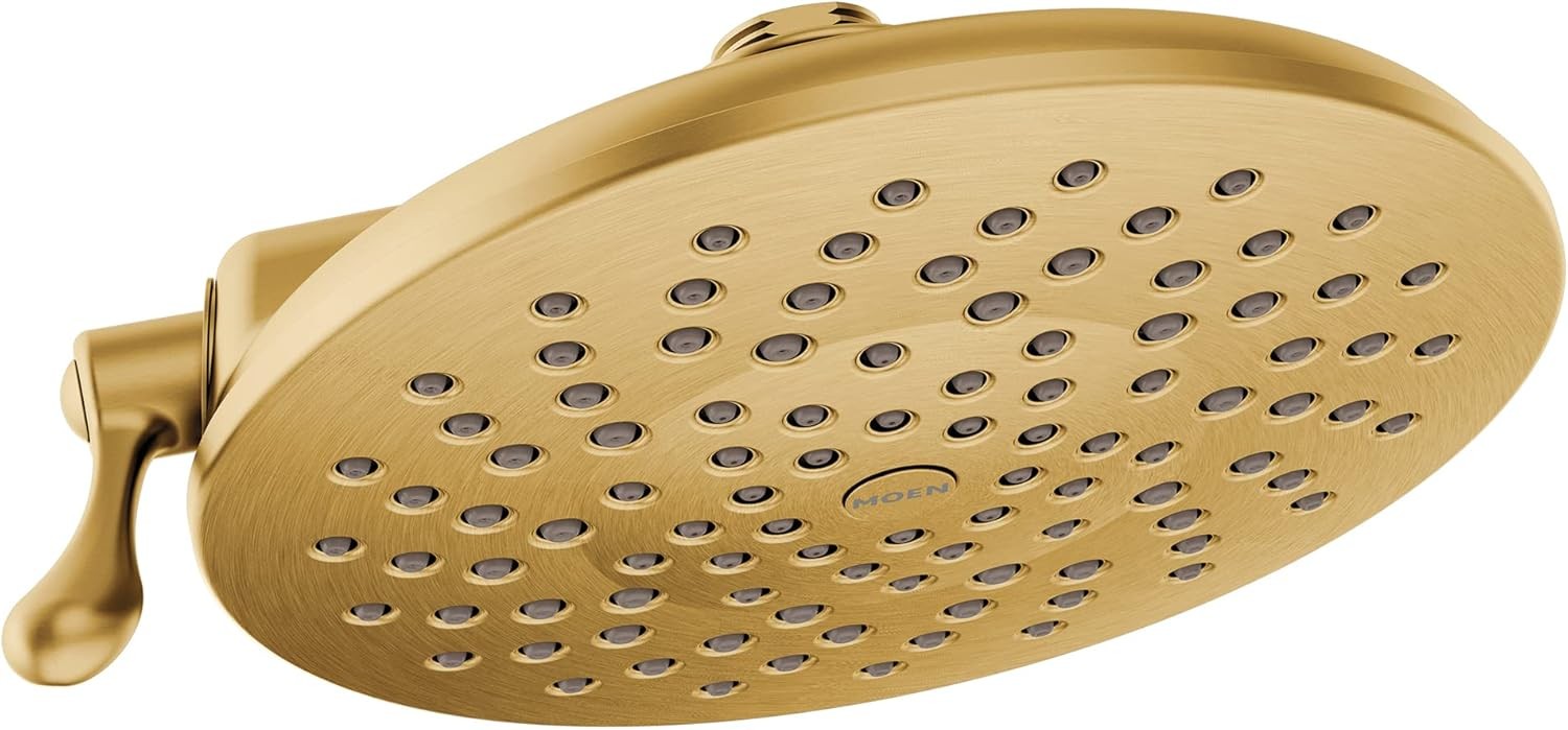 Moen S6320BG Velocity Brushed Gold Two-Function Rainshower 8-Inch Shower Head