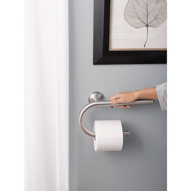 Moen LR2352DBN Bathroom Designer Grab Bar & Toilet Paper Holder - Brushed Nickel