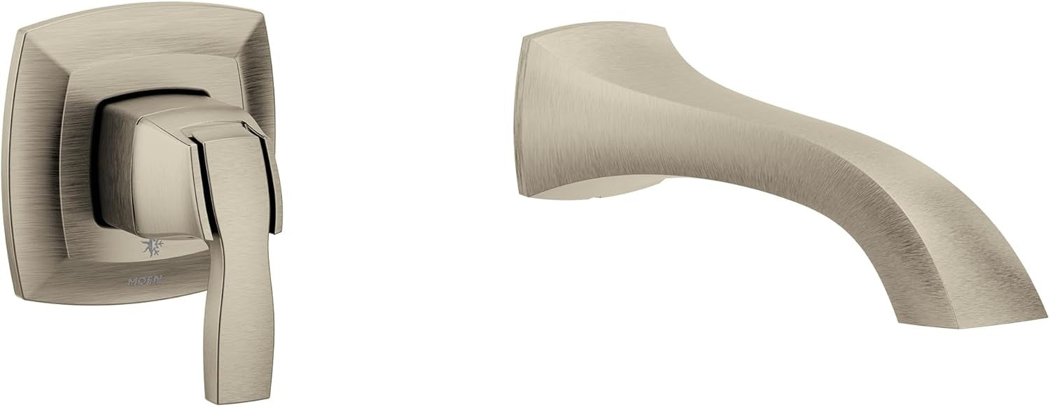 Moen WT691BN Voss 1-Handle Non Diverter Wall Mount Tub Filler - Brushed Nickel