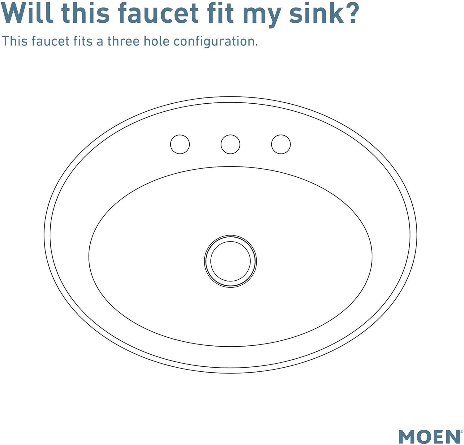 MOEN Eva Brushed Nickel Two-Handle High Arc Bathroom Faucet 4-Inch Center 6410BN