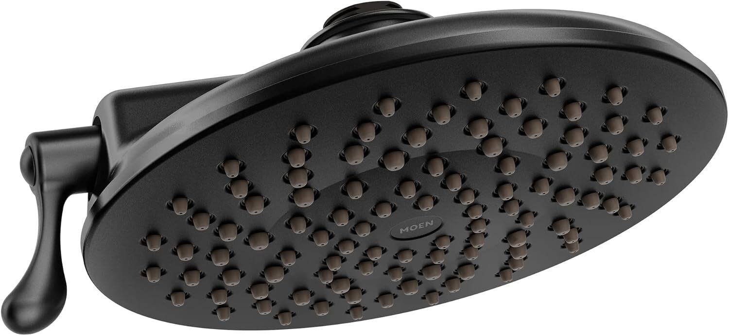 Moen S6320EPBL Premium Two-Function 8" Diameter Spray Head Rainshower Head Black