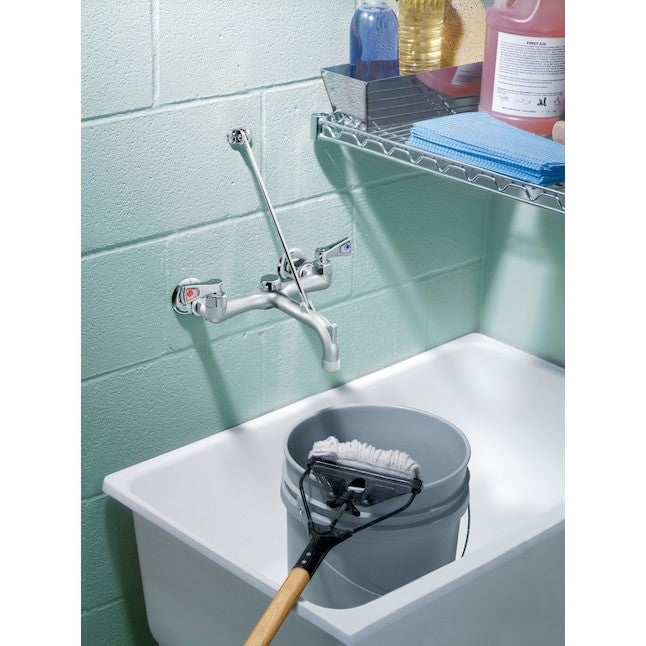MOEN 8230 Commercial 2-Handle Wall Mount Service Faucet - Chrome