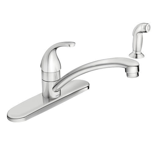 MOEN 87604 Adler Single-Handle Standard Kitchen Faucet & Side Sprayer - Chrome